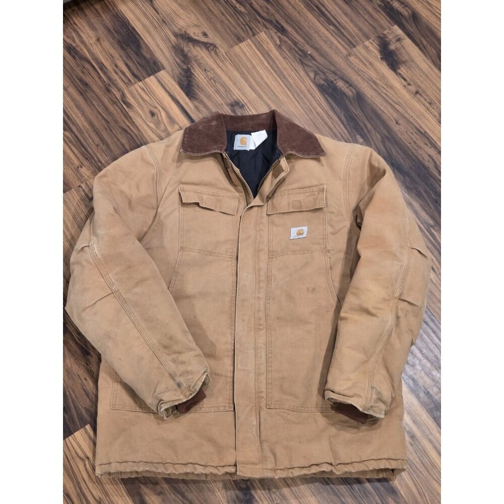 Vtg Carhartt Arctic Duck Canvas Chore Jacket Mens XL Brown Quilted Lined - Picture 3 of 16